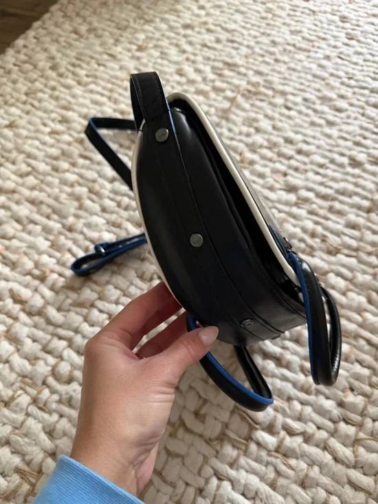 adidas Black Mini Crossbody with White Trefoil and Blue Trim - Picture 5 of 16